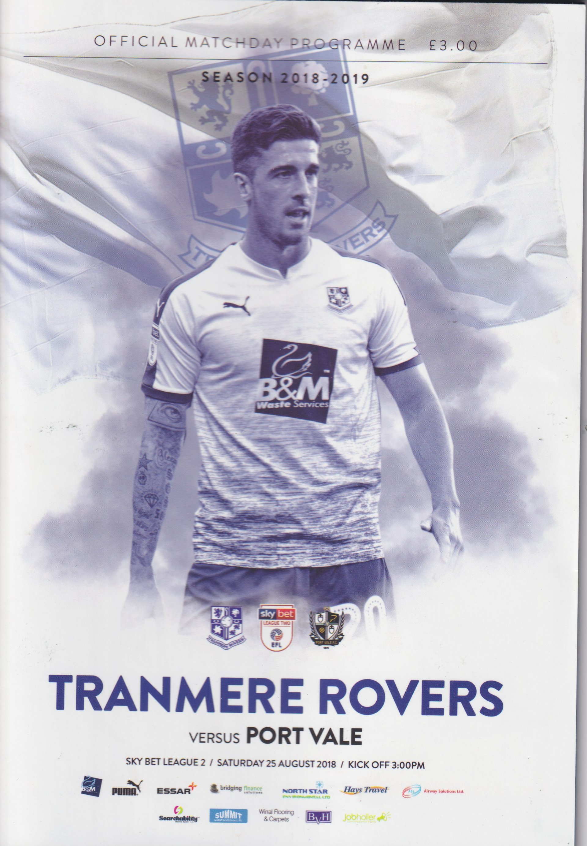 Tranmere Rovers v Port Vale match programme